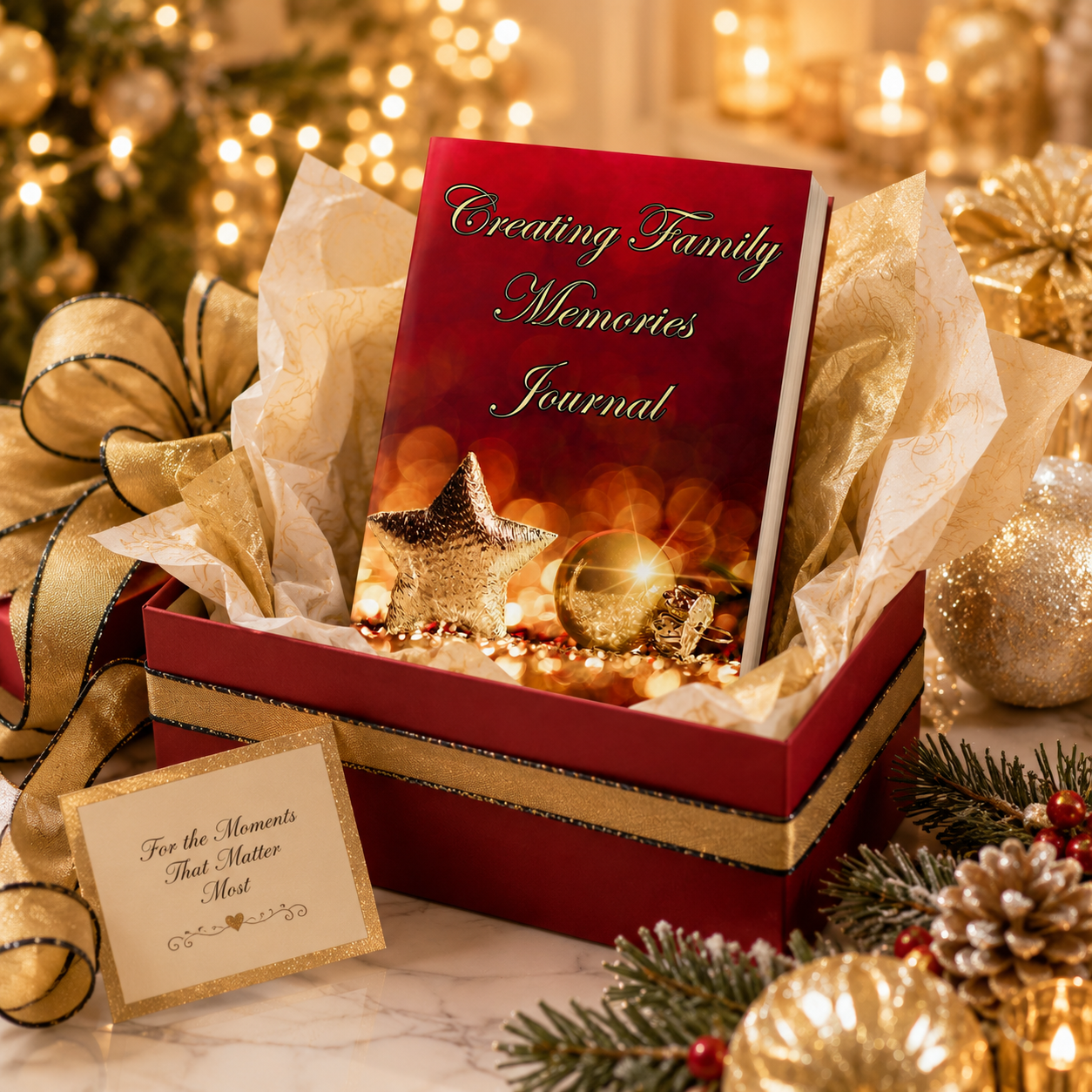Creating Family Memories Journal – 6x9 Paperback Christmas Keepsake Notebook for Holiday Traditions, Family Reflections, Gratitude Notes & Meaningful Gift
