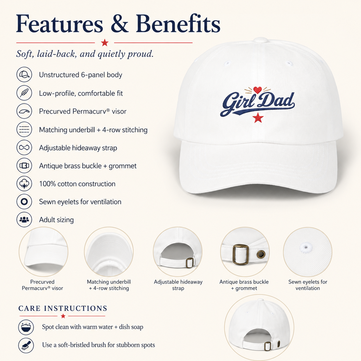 Girl Dad Embroidered Baseball Cap | Dad Hat