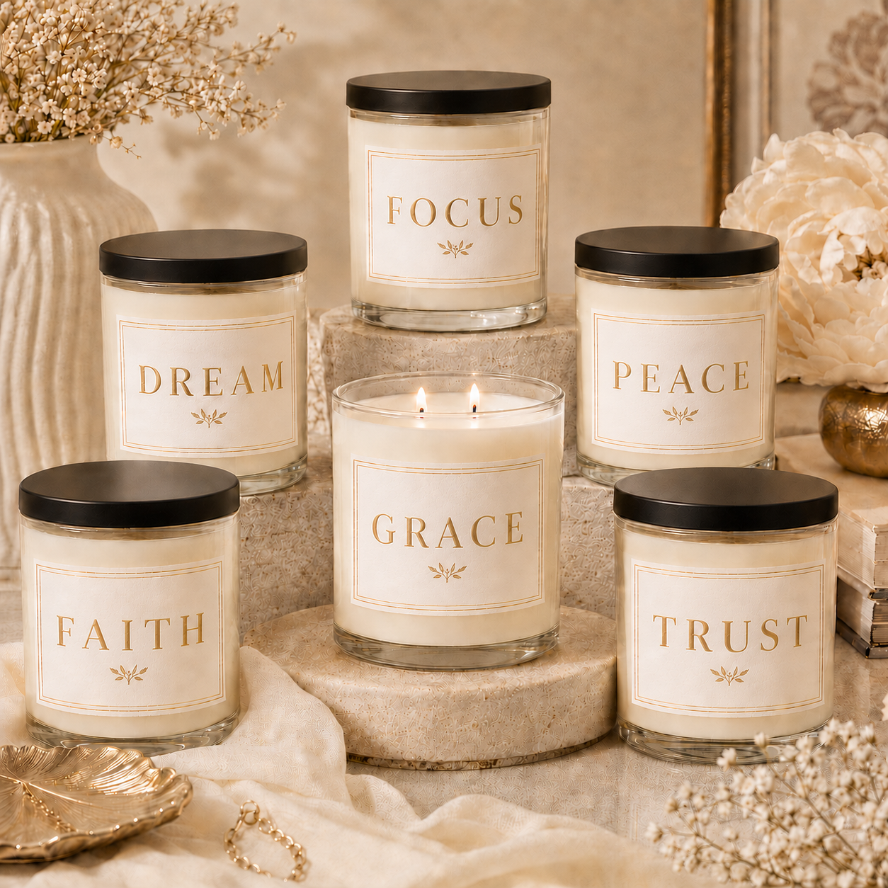 Grace Minimalist Soy Candle 9oz., Scented