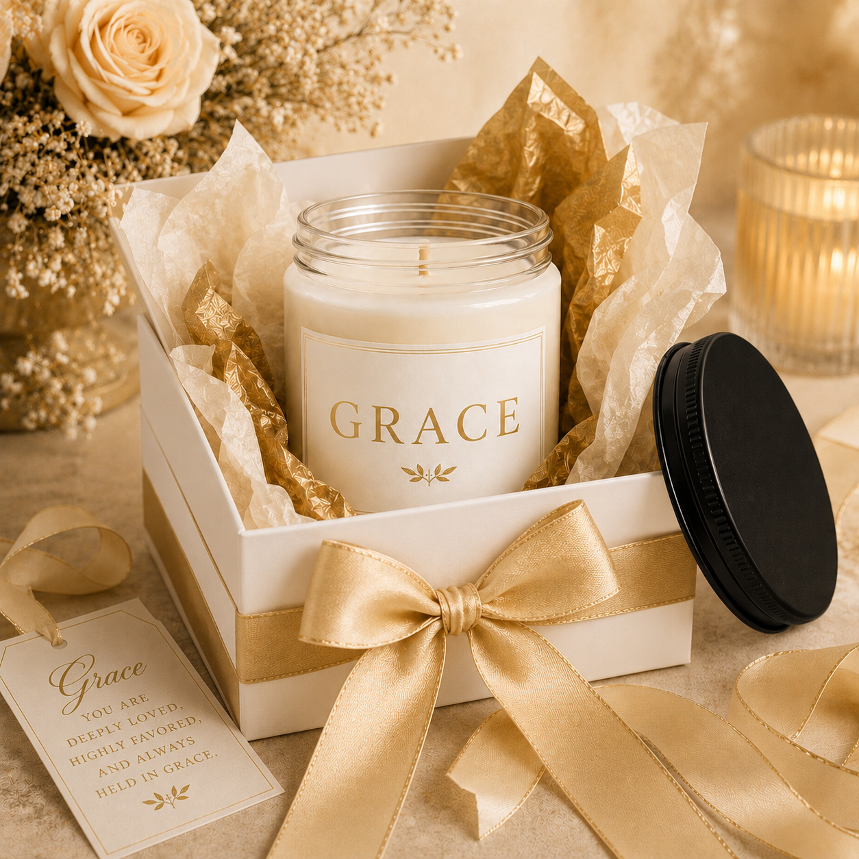 Grace Minimalist Soy Candle 9oz., Scented