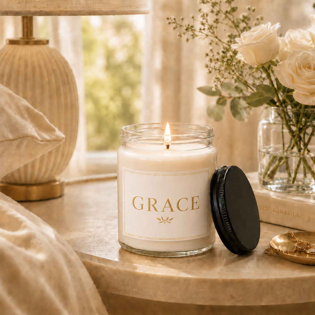 Grace Minimalist Soy Candle 9oz., Scented