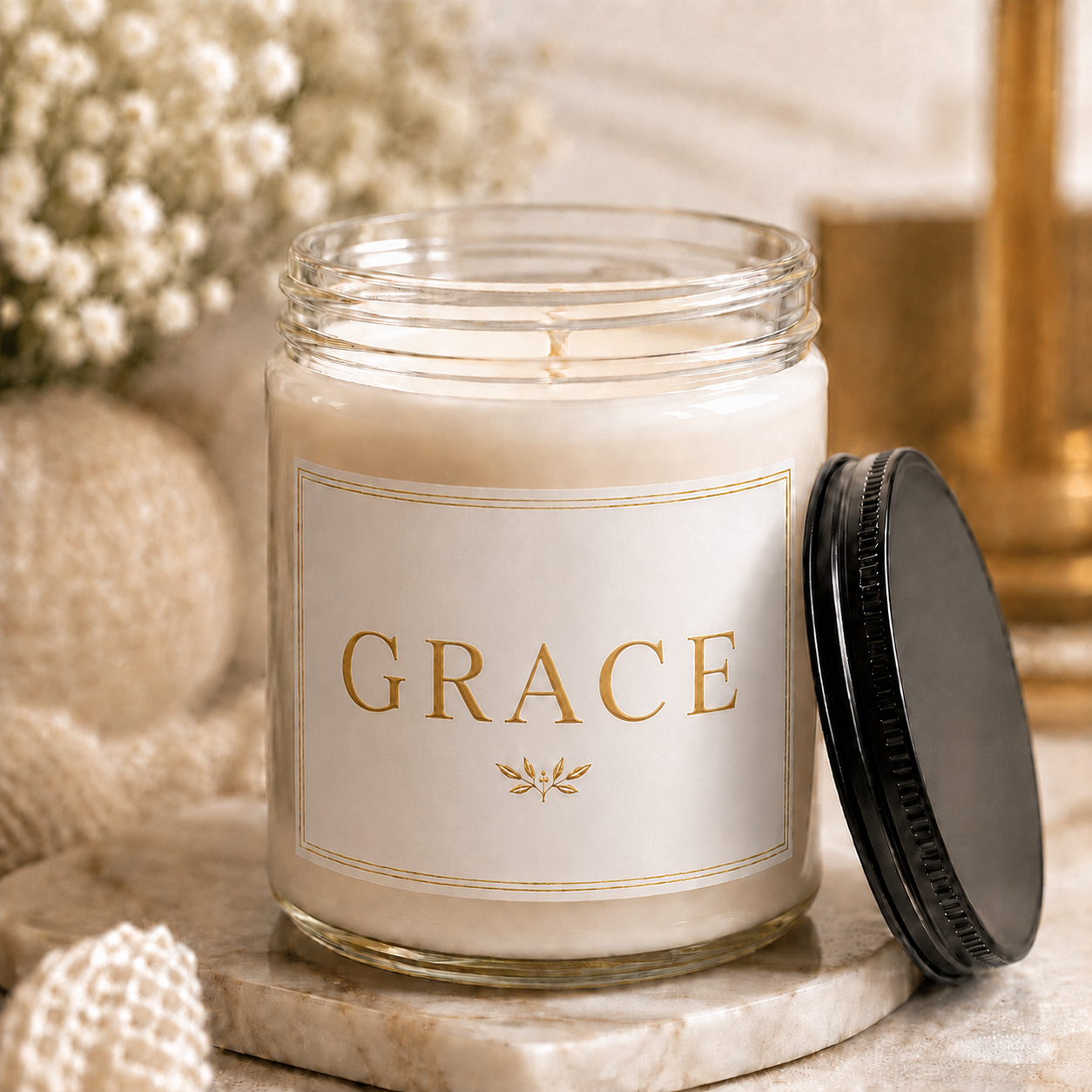 Grace Minimalist Soy Candle 9oz., Scented