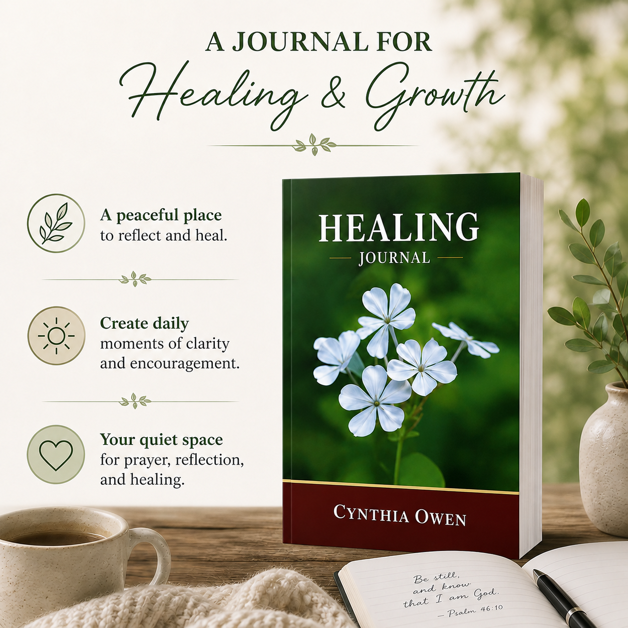 A Journal for Healing and Growth Christian devotional journal for faith prayer and encouragement