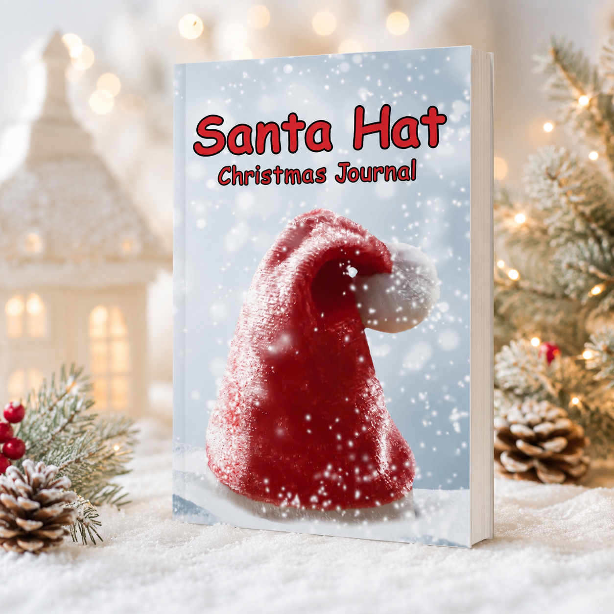 Santa Hat Christmas Journal 6x9 paperback | Holiday Writing Notebook for Kids |Christmas Memories, Winter Break Activities & Stocking Stuffer Gift