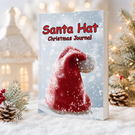 Santa Hat Christmas Journal 6x9 paperback | Holiday Writing Notebook for Kids |Christmas Memories, Winter Break Activities & Stocking Stuffer Gift