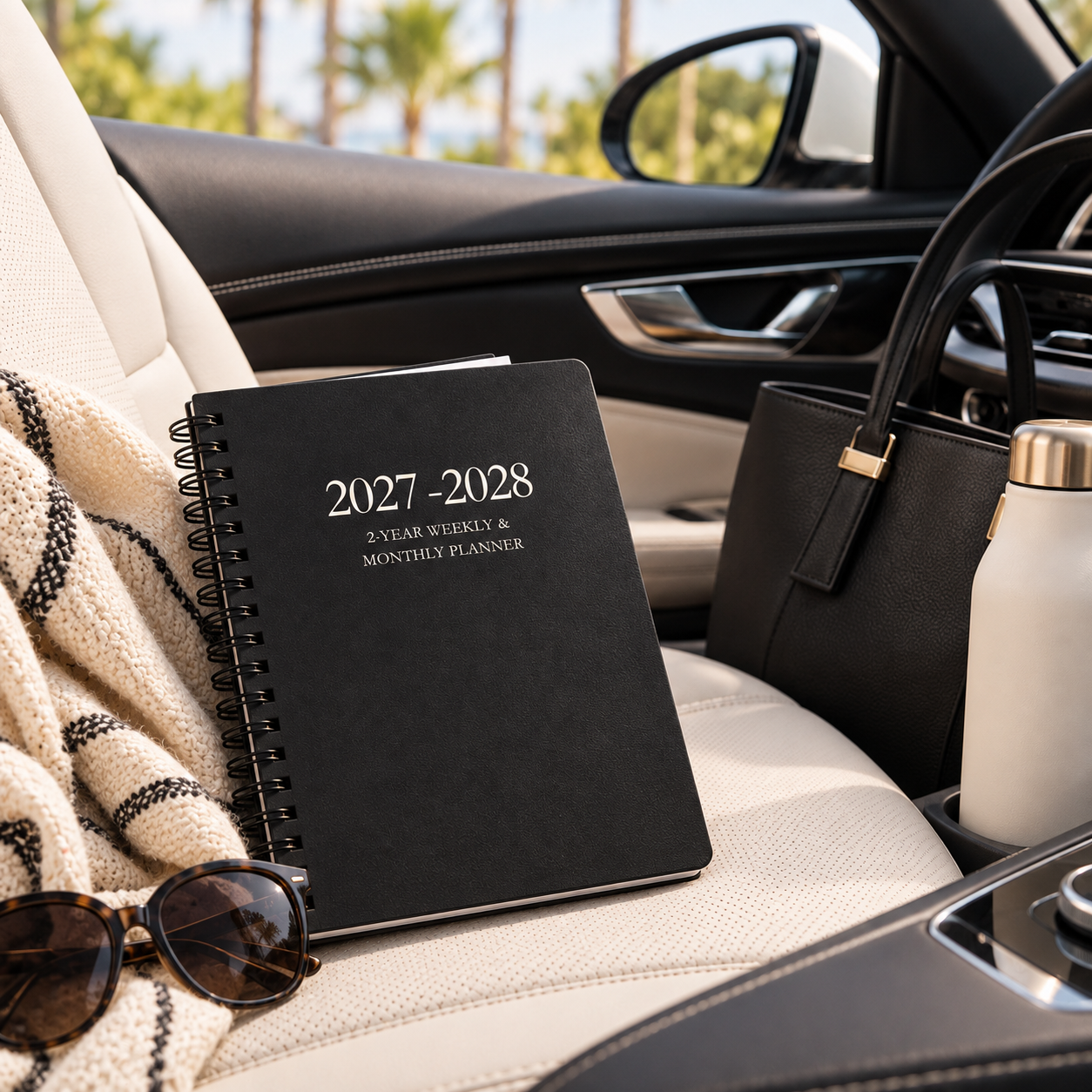 Black] 2027–2028 spiral planner styled for work, everyday organization and travel

