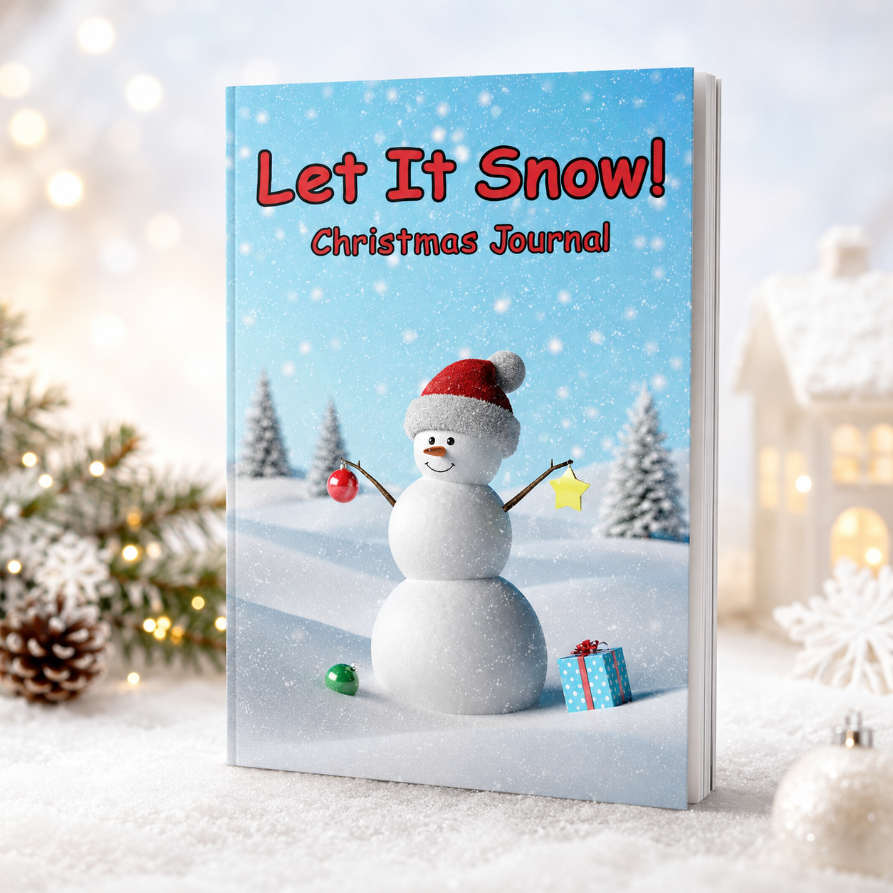 Let It Snow Christmas Journal 6x9 Paperback | Holiday Snowman Notebook, Winter Writing Journal & Christmas Gift