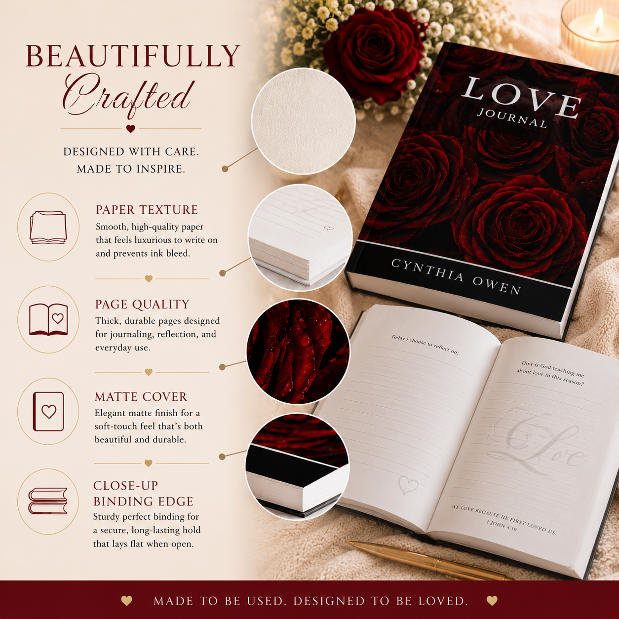 Beautifully crafted Love Journal Christian devotional gift for women Bible study friends and ministry members