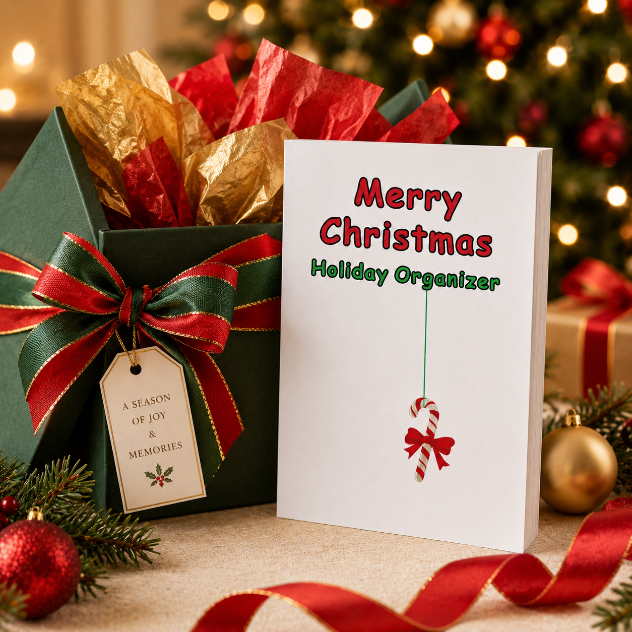 Merry Christmas Holiday Organizer Paperback – 6x9 Christmas Planner Journal for Gift Lists, Holiday To-Dos, Notes, Planning & Memories