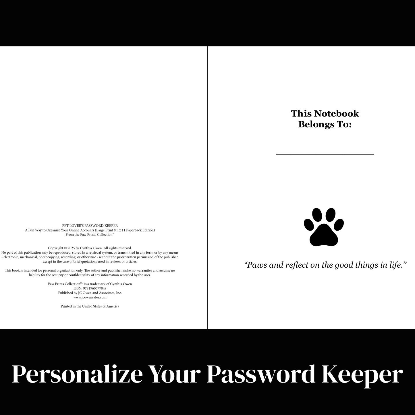 Pet Lover’s Password Keeper – Cute Password Book Organizer for Websites, Usernames & Logins