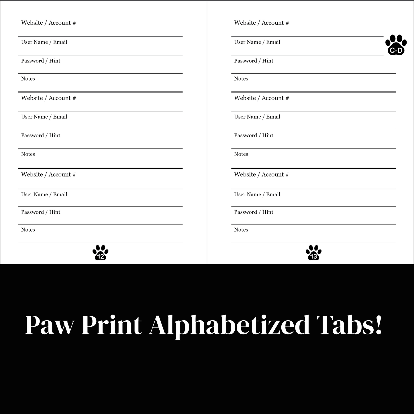 Pet Lover’s Password Keeper – Cute Password Book Organizer for Websites, Usernames & Logins