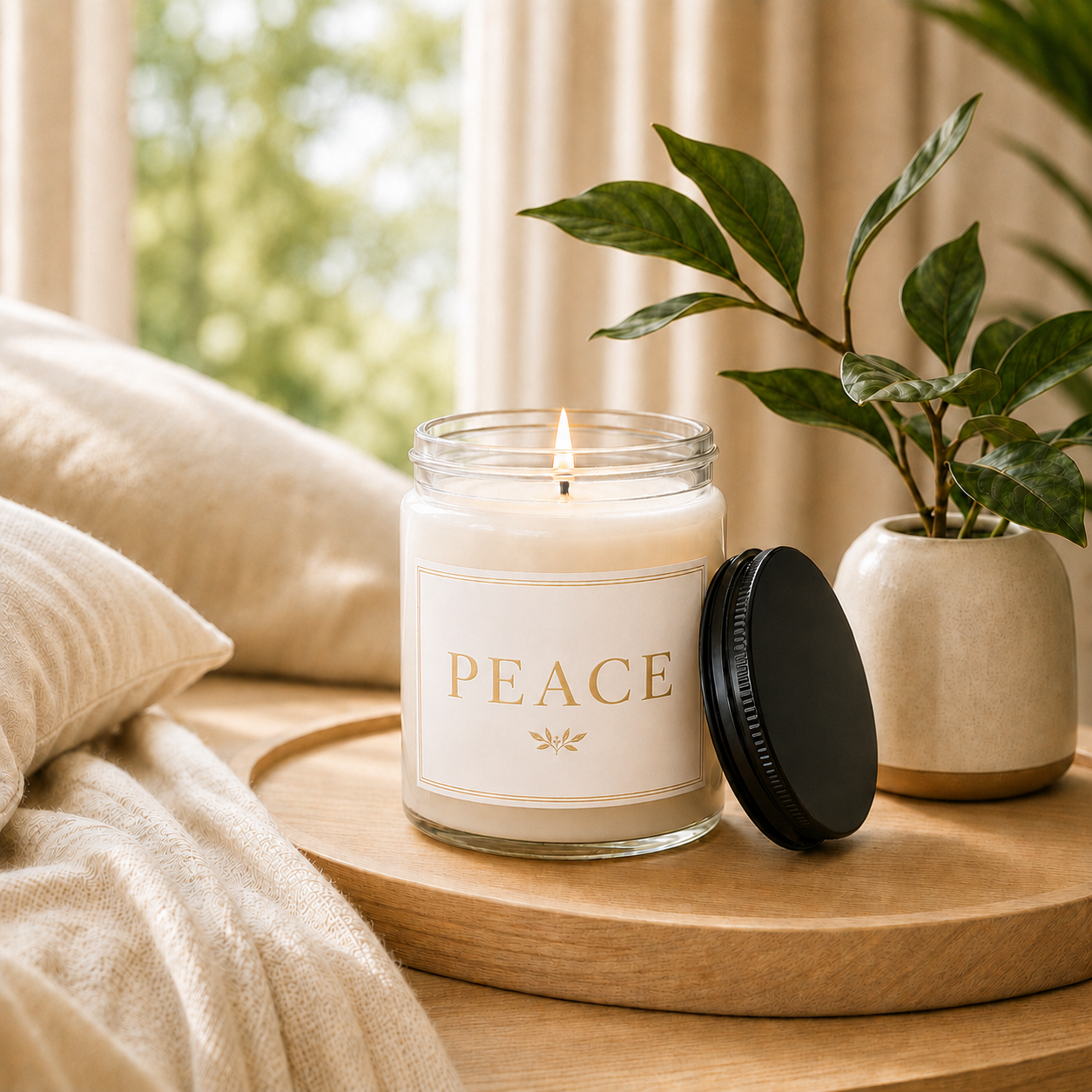 Peace Minimalist Soy Candle, 9oz., Scented
