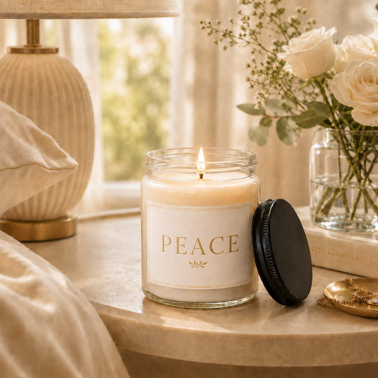 Peace Minimalist Soy Candle, 9oz., Scented