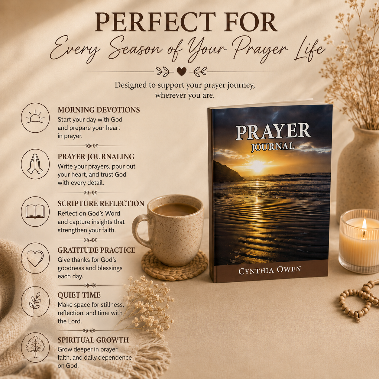 Prayer Journal for Women | Christian Prayer, Devotional & Reflection Notebook