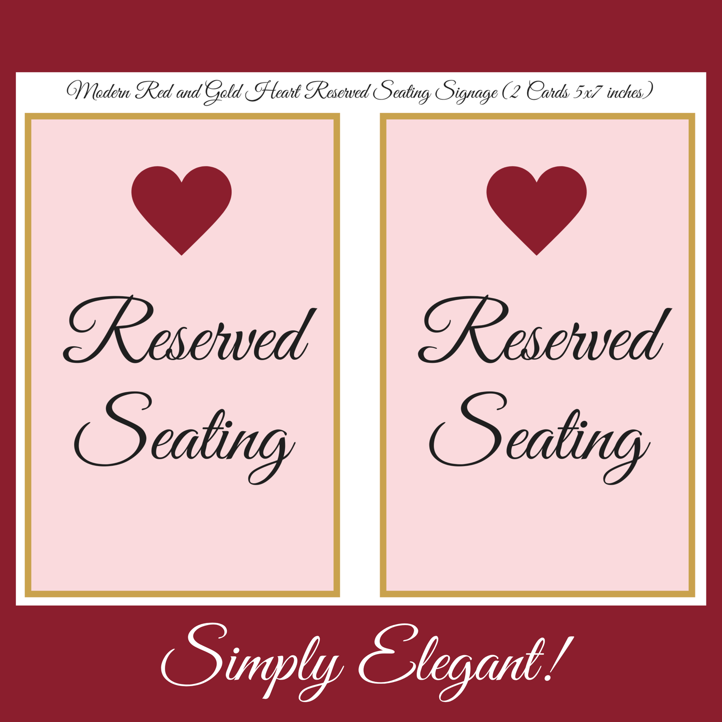 Romantic Pink & Gold Hostess Kit: Heart-Themed Wedding and Party Table Decor Printable Set with Bottle Hangers, Menu, Place Cards