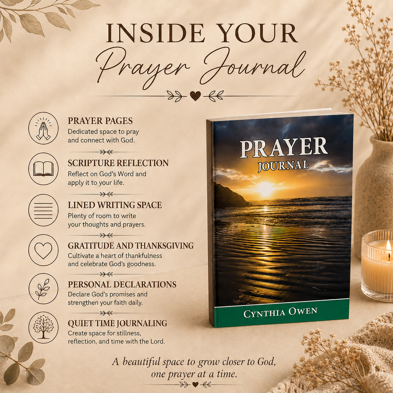 Prayer Journal for Women | Christian Prayer, Devotional & Reflection Notebook