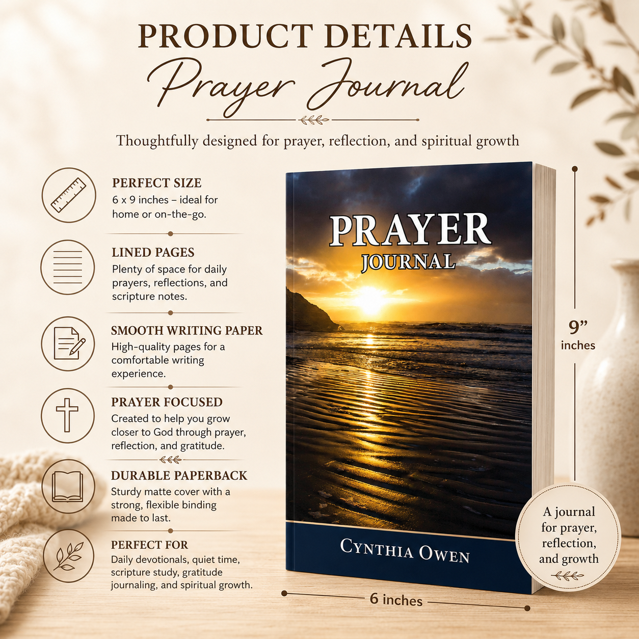 Prayer Journal for Women | Christian Prayer, Devotional & Reflection Notebook