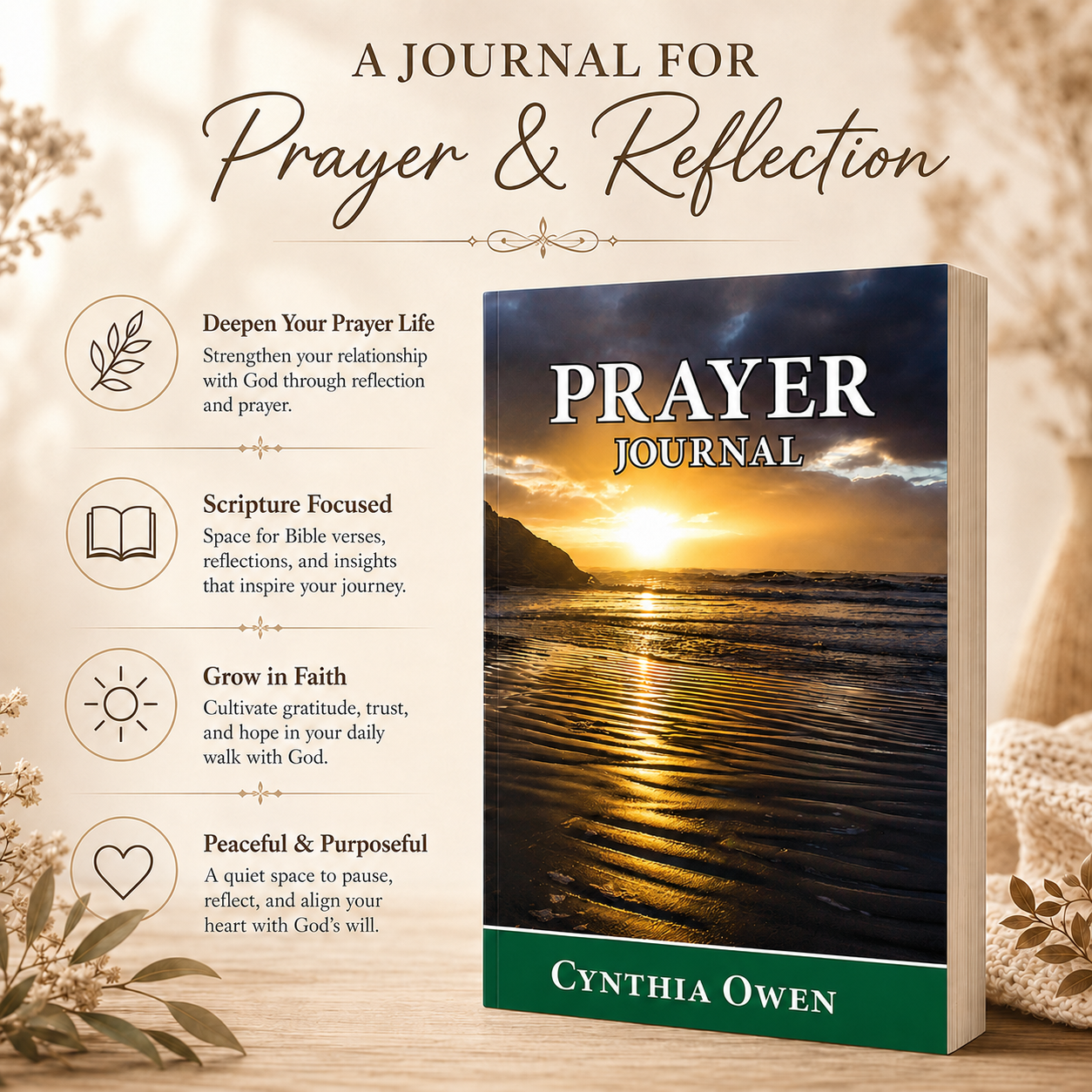 Prayer Journal for Women | Christian Prayer, Devotional & Reflection Notebook