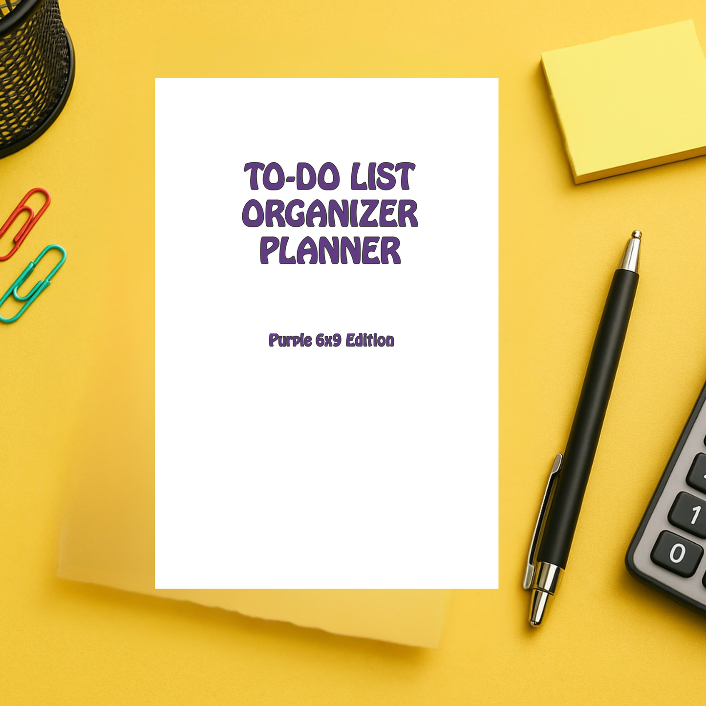 Purple 6x9 To-Do List Organizer Planner, Daily Goal and Task Tracker, Appointment and Notes Paperback, 176 Pages