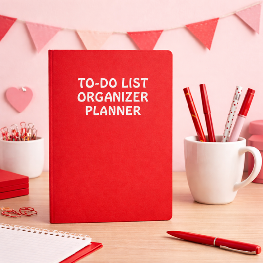 Red 6x9 To-Do List Organizer Planner, Daily Task, Goal and Appointment Notebook, 176-Page Paperback