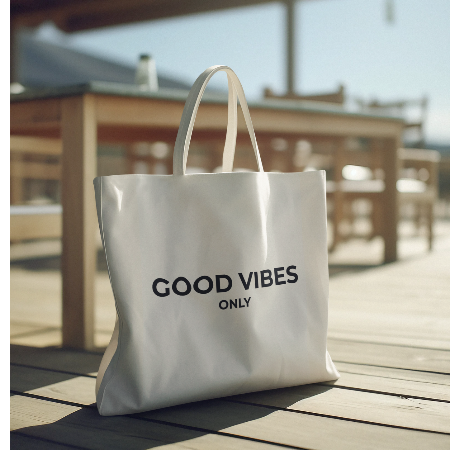 Good Vibes Only Tote Bag | Cotton Canvas, Minimal Typography