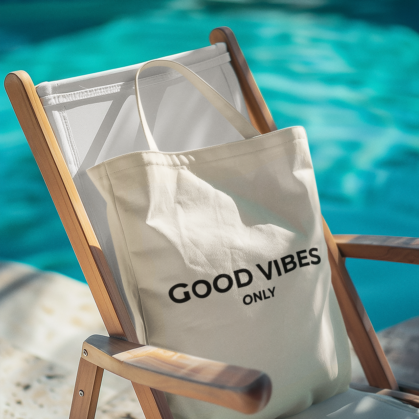 Good Vibes Only Tote Bag | Cotton Canvas, Minimal Typography