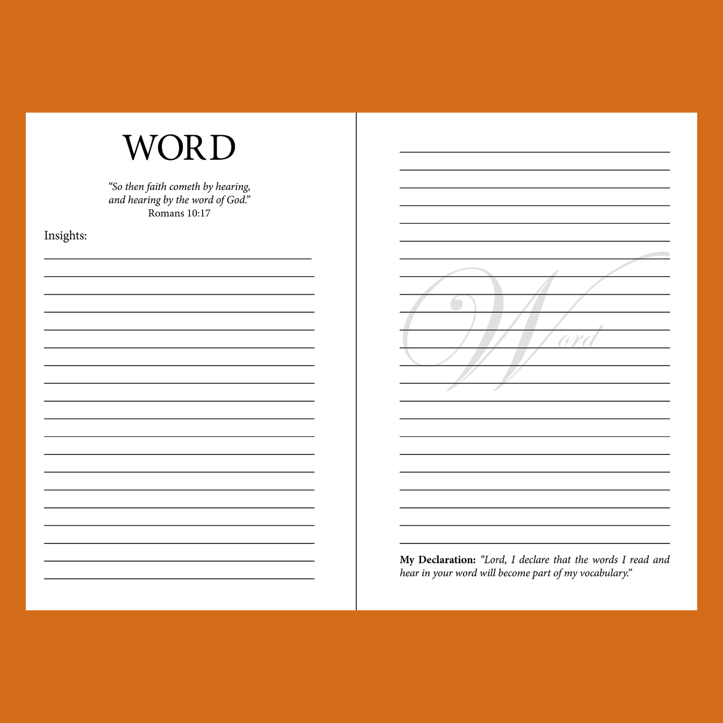 Word Journal for Men and Women | Christian Journal on the Power of Words, Scripture, Prayer & Declarations
