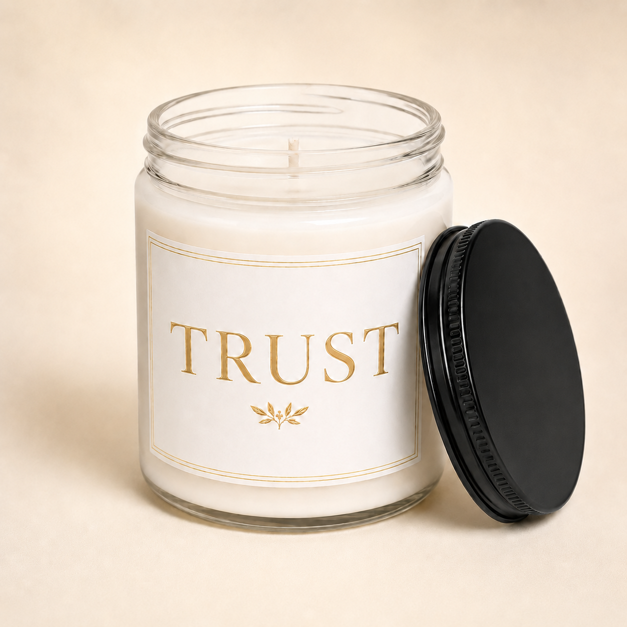 Trust Minimalist Soy Candle, 9oz, Scented