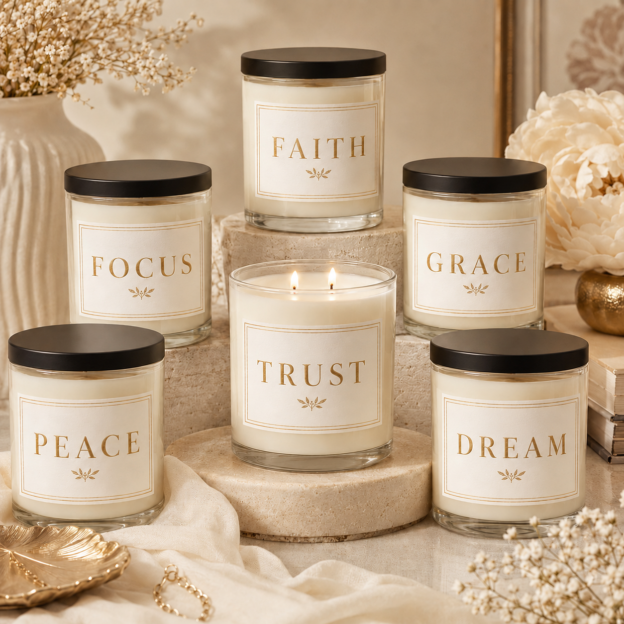 Trust Minimalist Soy Candle, 9oz, Scented