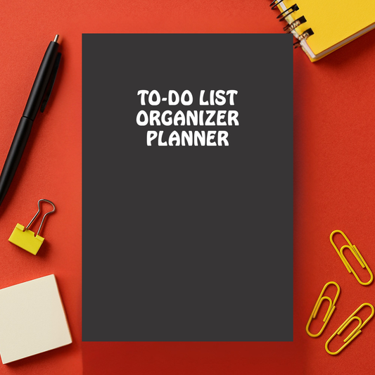 Black 6x9 To-Do List Organizer Planner, Daily Goal and Task Tracker, Appointment and Notes Paperback, 176 Pages