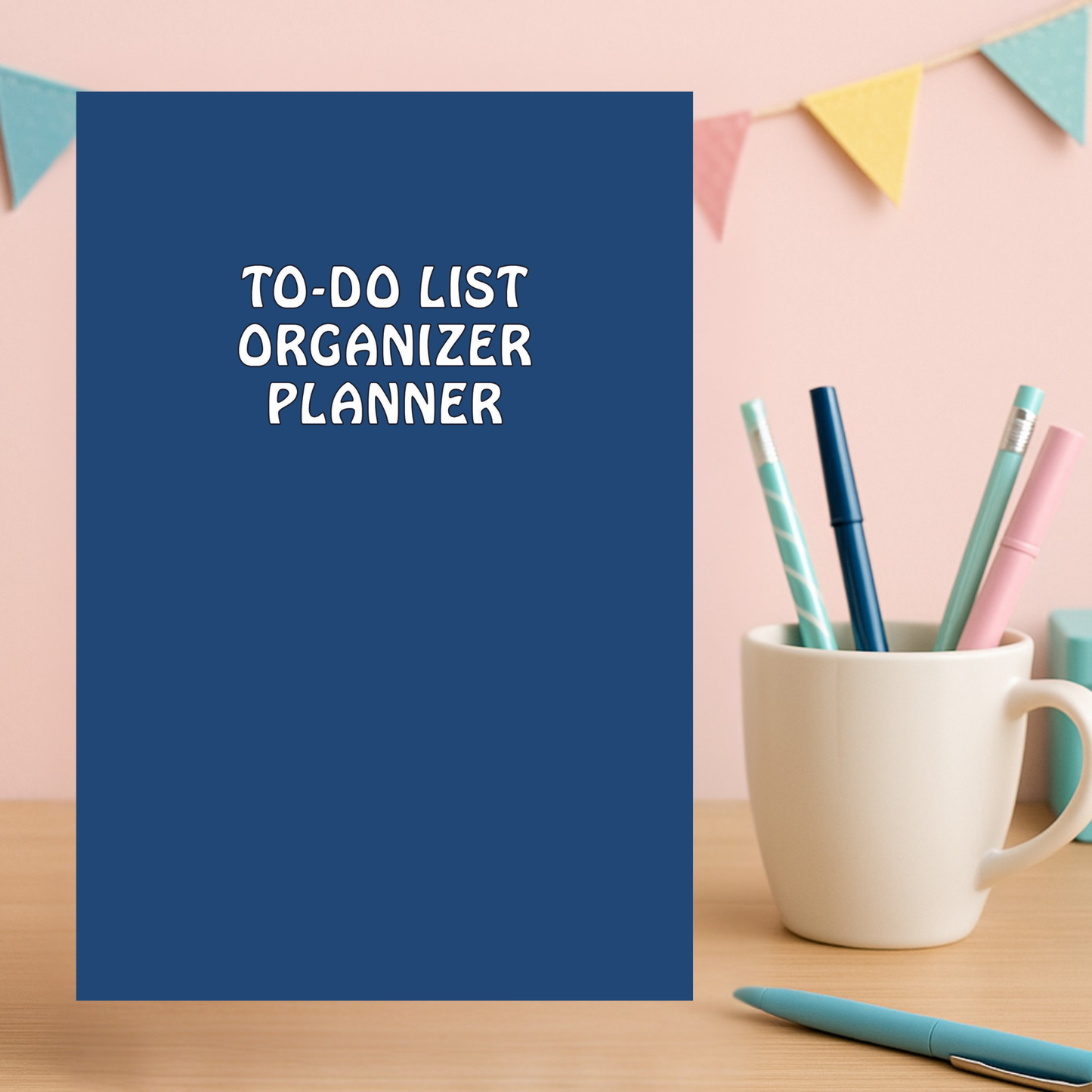 Navy Blue 6x9 To-Do List Organizer Planner, Daily Goal and Appointment Notebook, 176-Page Portable Planning Book