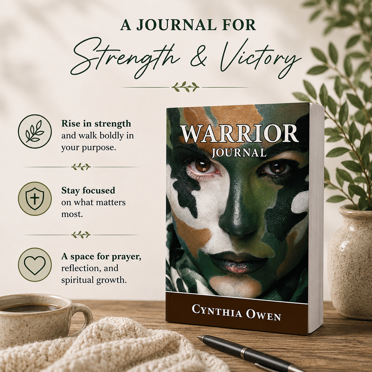 A Journal for Strength and Victory Christian prayer journal for women with spiritual warfare scripture and reflection