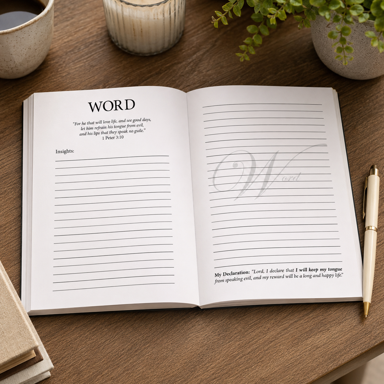 Word Journal for Men and Women | Christian Journal on the Power of Words, Scripture, Prayer & Declarations