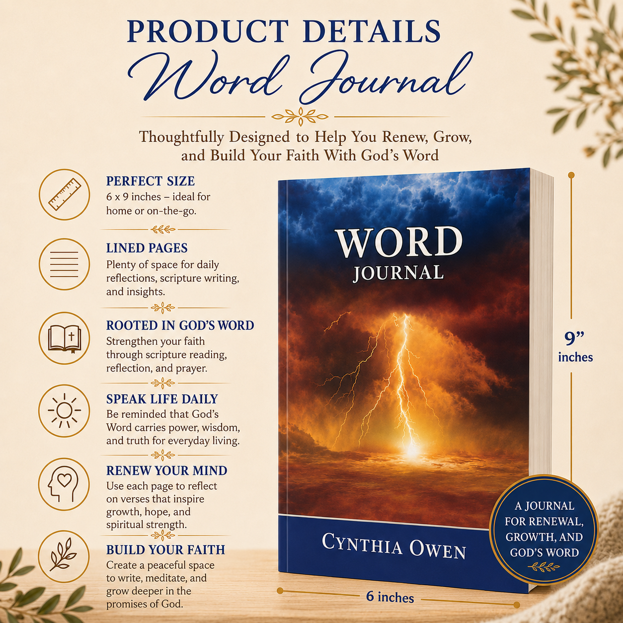 Word Journal for Men and Women | Christian Journal on the Power of Words, Scripture, Prayer & Declarations