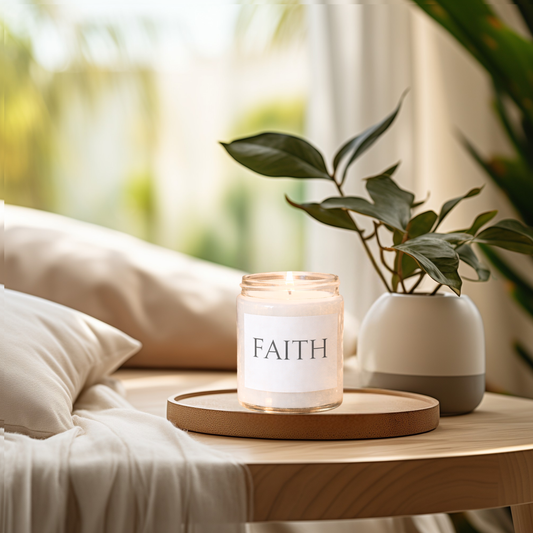 Faith Minimalist Soy Candle, 9oz Scented