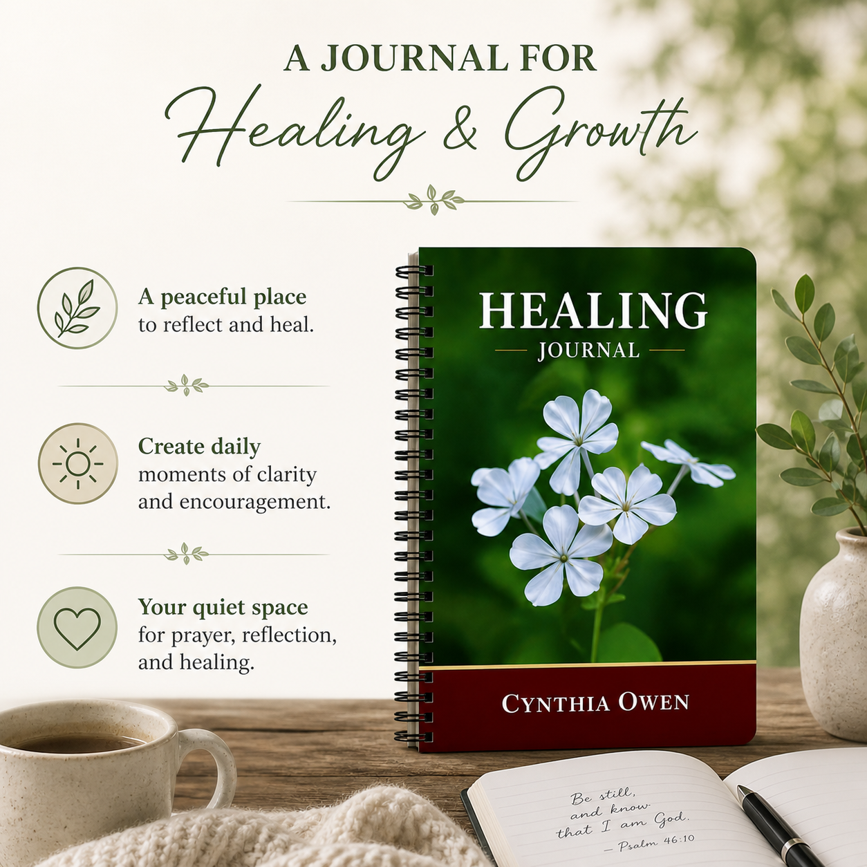 Healing Journal for Prayer, Reflection & Encouragement | Spiral Bound 6x9