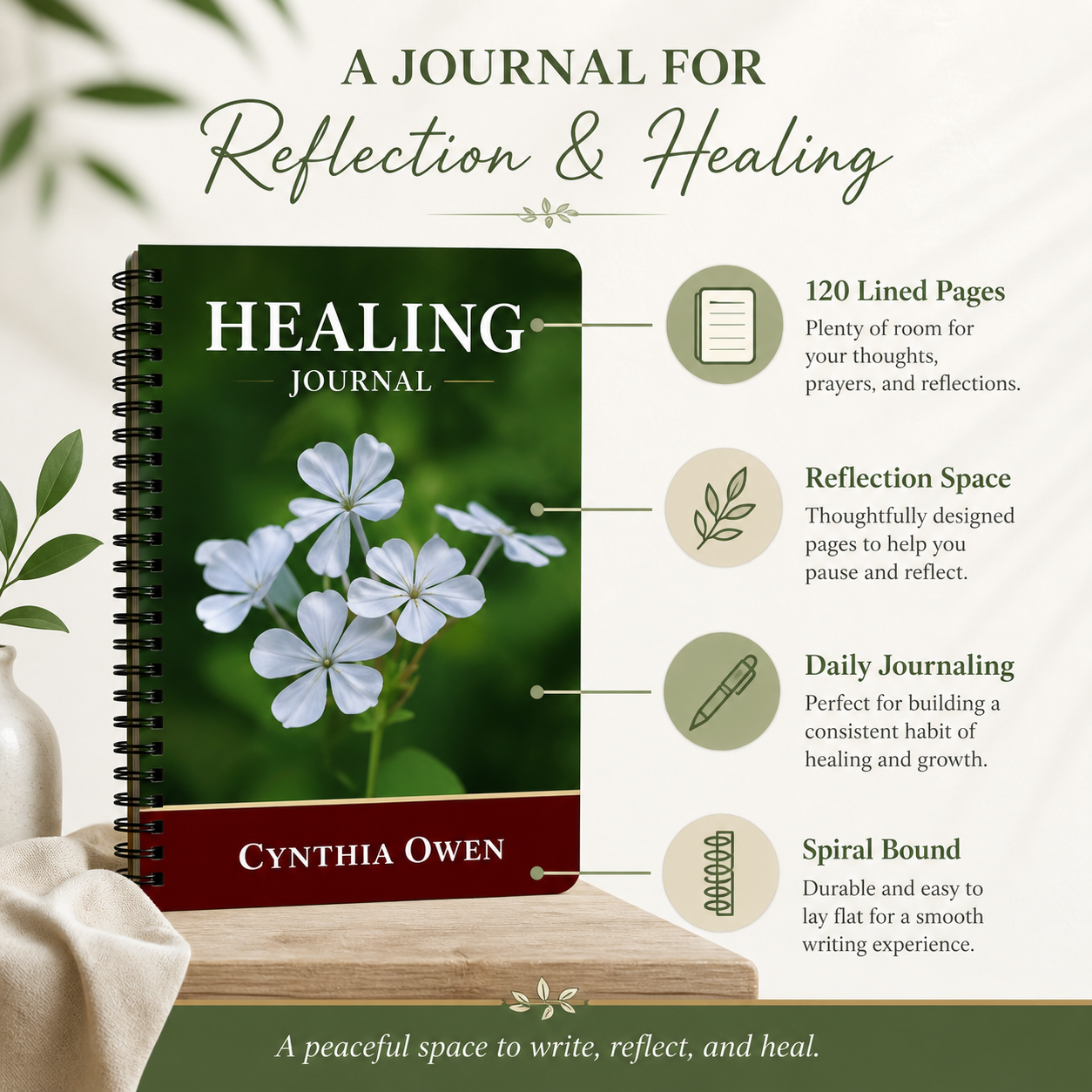 Healing Journal for Prayer, Reflection & Encouragement | Spiral Bound 6x9